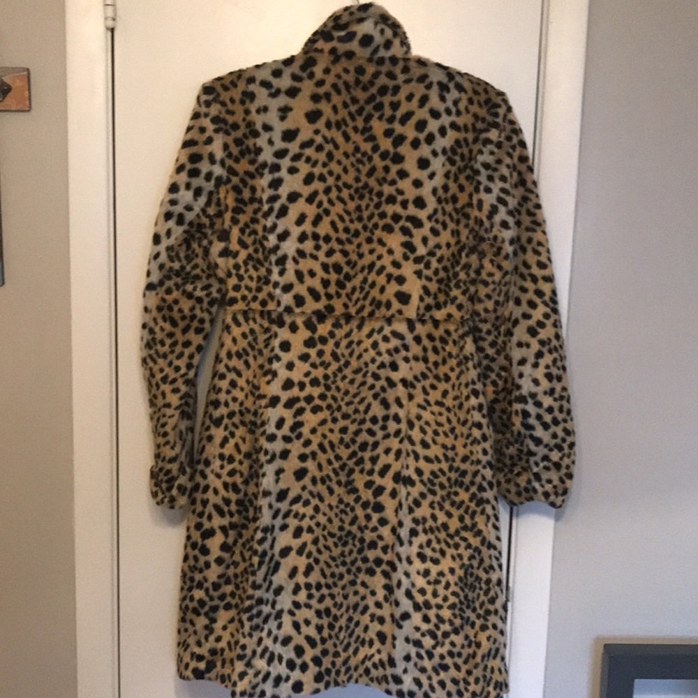Panache Leopard Print Faux Fur Coat in Tan, Black, Cream - Picture 4 of 6